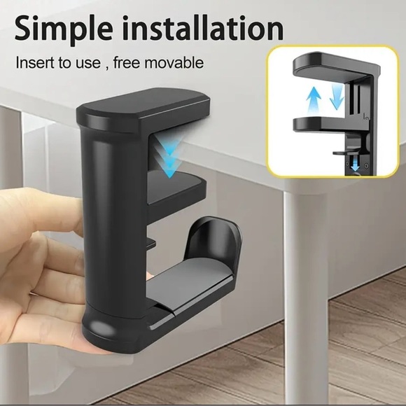 Under Desk Headphone Holder Mount 360° Rotating Clamp Hanger - Picture 6 of 10